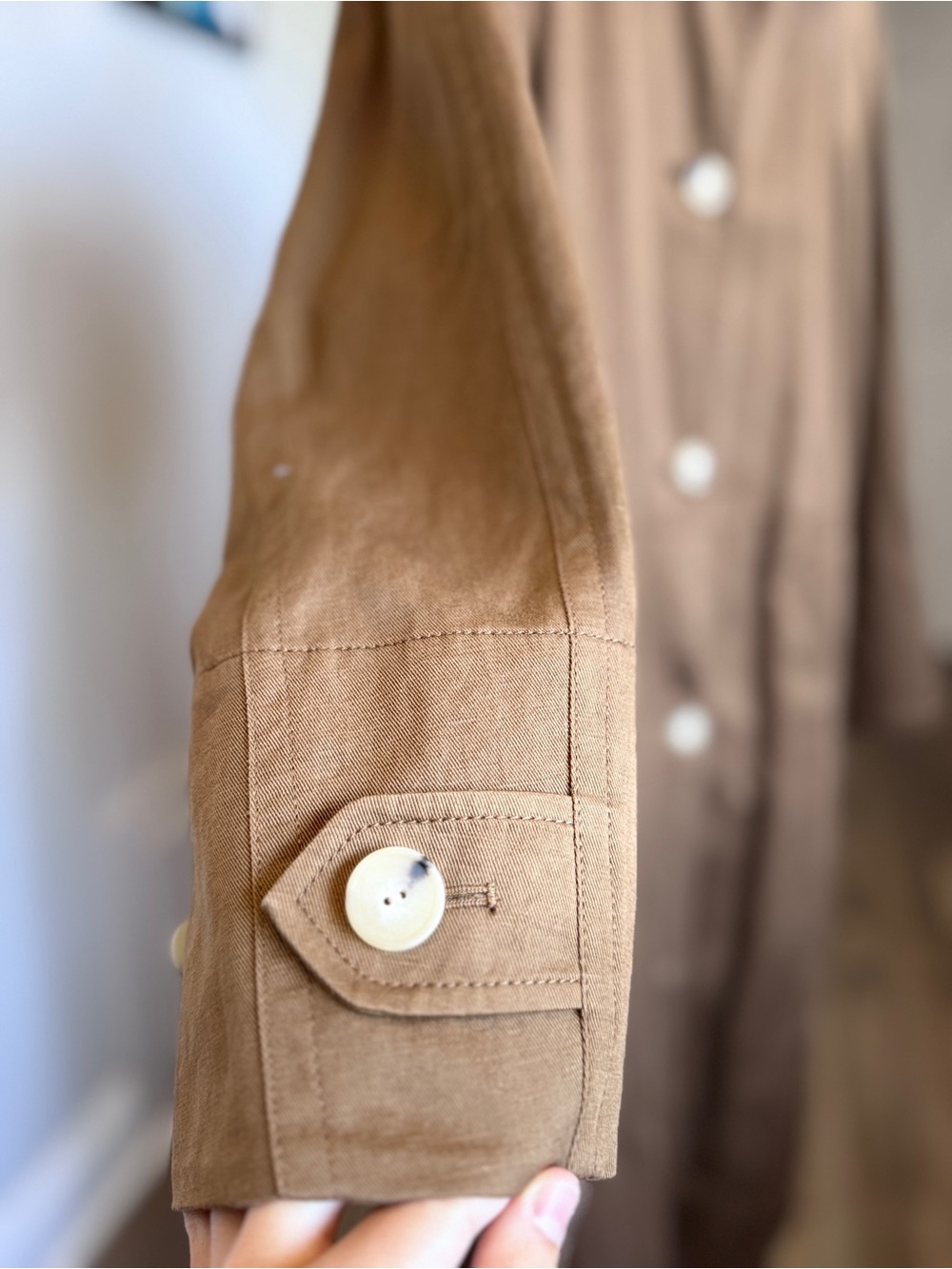 Vince Brown Single-Breasted Trench Coat - Picture 4 of 6
